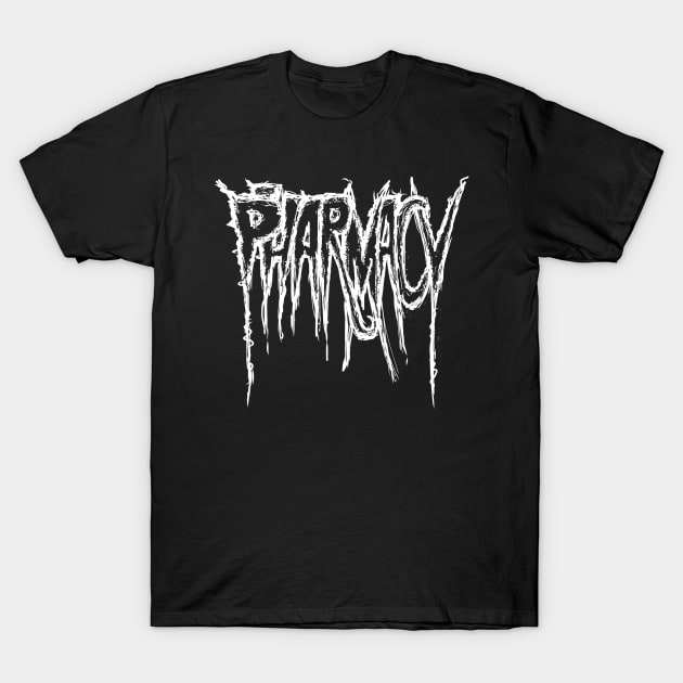 Heavy Metal Pharmacy | White Graphic T-Shirt by RxBlockhead